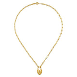 Heart Padlock Necklace in White Topaz