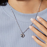 Lev Puffed Heart Pendant Necklace in Silver