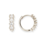 Baguette Huggies in Silver