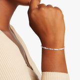 Mixed Stone Adjustable Tennis Bracelet in Silver