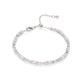 Mixed Stone Adjustable Tennis Bracelet in Silver
