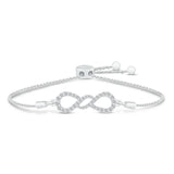 Pre-Owned Jared 3/8ct Diamond Infinity Pendant Bracelet in 10k White Gold