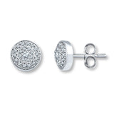 Pre-Owned Kay 1/4ct tw Round-cut Diamond Earrings in 10K White Gold
