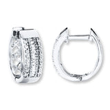 Pre-Owned Kay 1/4ct tw Diamond Huggie Earrings in 10k White Gold