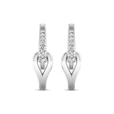 Pre-Owned Kay 1/6ct tw Diamond Love + Be Loved Hoop Earrings in Sterling Silver