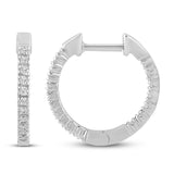 Pre-Owned Jared 1/4ct tw Round Diamond Hoop Earrings in 10K White Gold