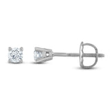 Pre-Owned Jared Certified 1/4ct tw Round Diamond Solitaire Earrings in 14K White Gold