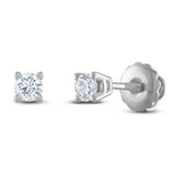 Pre-Owned Jared Certified 1/4ct tw Round Diamond Solitaire Earrings in 14K White Gold