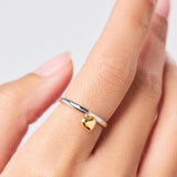 Leia Two Tone Heart Ring