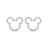 Pre-Owned Kay 1/4ct tw Diamond Disney Treasures Mickey Mouse Earrings in Sterling Silver
