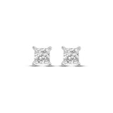 Pre-Owned Kay 1/3ct tw Princess-Cut Lab-Grown Diamond Solitaire Stud Earrings in 10K White Gold