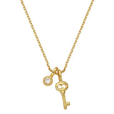 Amara 18k Gold Vermeil Lab-Grown Diamond Accent Charm Key Pendant Necklace