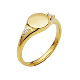 Grace 0.1ct tw Lab-Grown Diamond Signet Ring in 18k Gold Vermeil