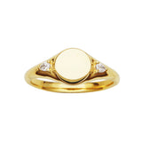 Grace 0.1ct tw Lab-Grown Diamond Signet Ring in 18k Gold Vermeil