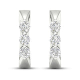 Pre-Owned Jared 10k White Gold 1/4ct tw Round Diamond Huggies