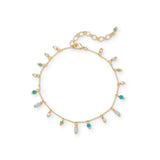 Drift Beaded Anklet in Blue Ombre