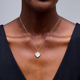 Boston Pendant Necklace in Gold & Mother of Pearl