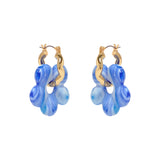 Aya Hoops in Gold & Blue Glass