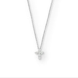Sterling Silver CZ Cross Pendant Necklace