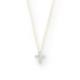 18k Gold Plated CZ Cross Pendant Necklace