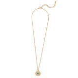 Cassiopeia Sun Pendant Necklace in CZ & Simulated Opal