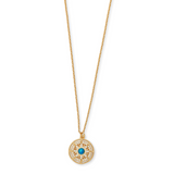 Cassiopeia Sun Pendant Necklace in CZ & Simulated Opal