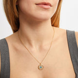 Cassiopeia Sun Pendant Necklace in CZ & Simulated Opal