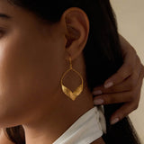 Lotus Petal Hoop Linear Earrings