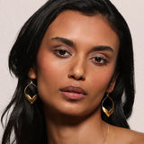 Lotus Petal Hoop Linear Earrings
