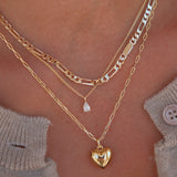 Lev Puffed Heart Pendant Necklace in Gold