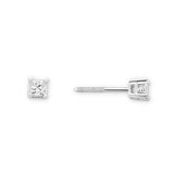 Pre-Owned Jared 1/4ct tw Princess-cut Diamond Solitaire Earrings in 18k White Gold