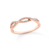 Pre-Owned Jared 1/8ct tw Diamond Stackable Ring in 10k Rose Gold
