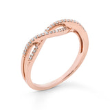 Pre-Owned Jared 1/8ct tw Diamond Stackable Ring in 10k Rose Gold