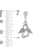 Pre-Owned Kay Diamond Accent Angel Earrings in Sterling Silver
