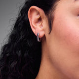 Pre-Owned Kay 1/6ct tw Diamond Hoop Earrings in Sterling Silver