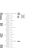 Pre-Owned Kay 1/5ct tw Princess-cut Diamond Stud Earrings in 14k White Gold