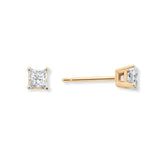 Pre-Owned Kay 1/3ct tw Princess-cut Diamond Stud Earrings in 14k Yellow Gold
