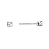 Pre-Owned Kay 1/8ct tw Round Diamond Solitaire Earrings in 10k White Gold