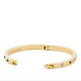 Set Stone Hinged Bangle in Multi CZ