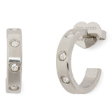 Set Stone Huggies in Silver Plating & Clear