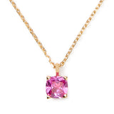 Little Luxuries Pink Square Pendant in Gold