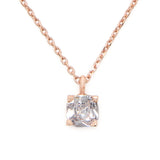 Little Luxuries Clear Square Pendant in Rose Gold