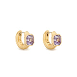 Keep Sparkling Asscher Huggies in Light Purple