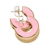 Bold Note Small Hoops in Deep Peach