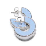 Bold Note Small Hoops in Seafoam Blue