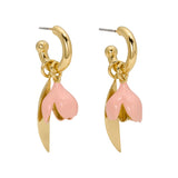 Golden Bloom Drop Earrings in Pink