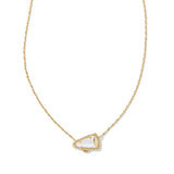 Cheer Gold Short Pendant Necklace in White Mother-of-Pearl