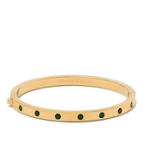 Set Stone Hinged Bangle in Green