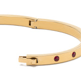 Set Stone Hinged Bangle in Red