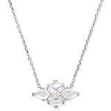 Abbie Crystal Short Pendant Necklace in Silver Neutral Mix